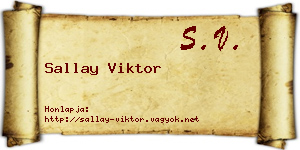 Sallay Viktor névjegykártya